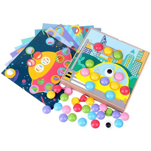 Jouet en bois pour enfants, planche à clous en forme de champignon, jouet éducatif précoce, boîte à puzzle, activité parent-enfant
