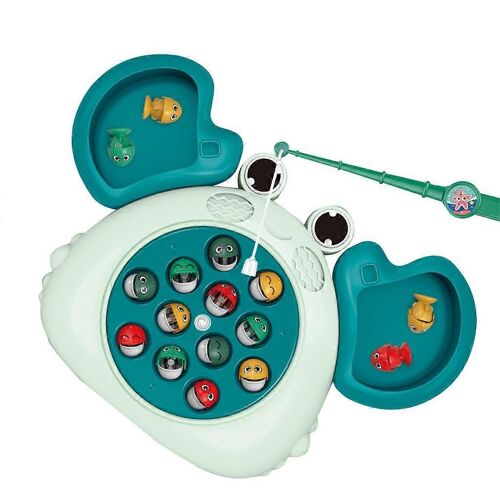 Jouet de pêche électrique réaliste, jeu de société, mini jeu de stimulation intelligent, planche rotative, amusant, rouge-Vert