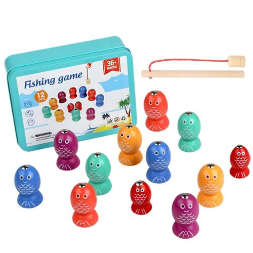 Jeu de pêche magnétique pour enfants, jouet éducatif en bois pour les 26 ans