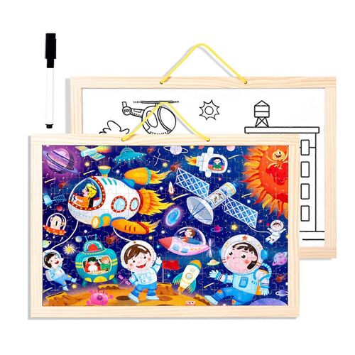 Puzzle En Bois Créatif Pour Tout-Petits, Exercice De Patience, Jeu De Dessin Éducatif, Jeu De Société Parent-Enfant-Espace