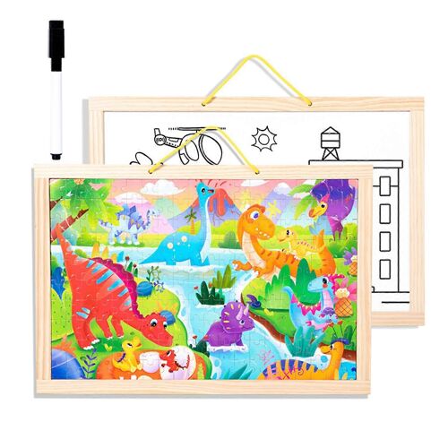 Puzzle En Bois Créatif Pour Tout-Petits, Exercice De Patience, Jeu De Dessin Éducatif, Jeu De Société Parent-Enfant-Dinosaure De Type A