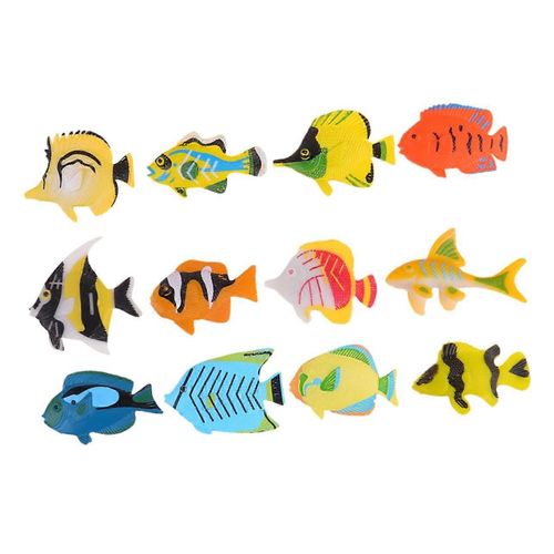 ensemble de 12 modèles de poissons réalistes, jouet interactif pour enfants, jouet imaginatif pour les enseignants, jouet de poisson simulé.