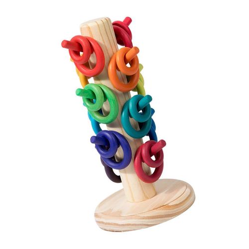 Anneaux multicolores Kinder pour enfants d'âge préscolaire, jouet d'apprentissage interactif, jeu de main, développement des compétences motrices éducatives. Réf. : 7412