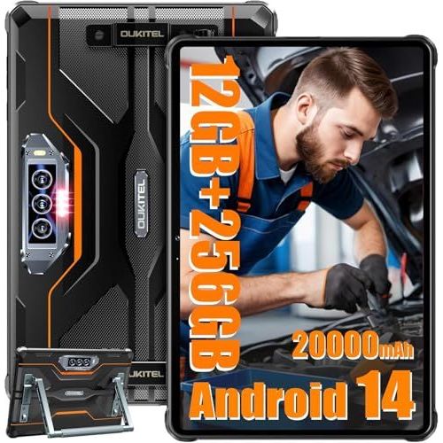 OUKITEL RT8 Tablette Incassable Android 14,12Go+256Go orange