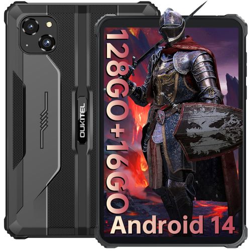OUKITEL RT3 Pro Tablette Incassable,Android14,8 Pouces,16GO(4+12)+128GO Noir