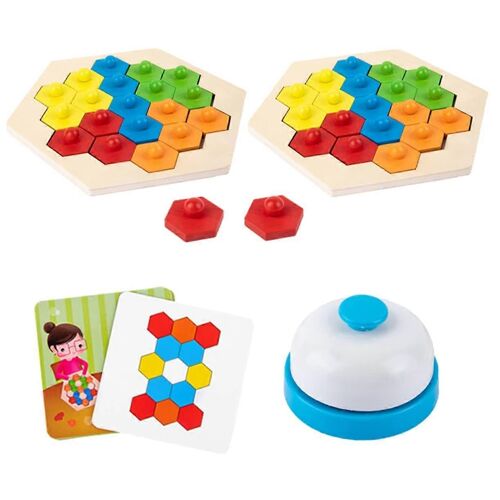 ensemble de puzzle hexagonal éducatif pour jouet d'apprentissage interactif à faire soi-même, coordination ?il-main et compétences cognitives pour l'interaction parents-garçons-filles