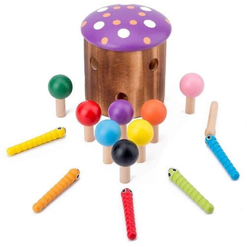 Bloc de puzzle en bois, jouet éducatif pour la coordination ?il-main, jouet de capture magnétique, jeu de société pour centre d'activités, cadeau