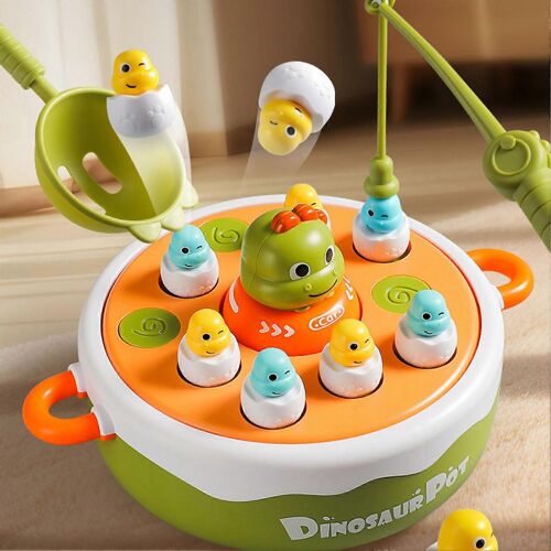 Jeu de pêche aux dinosaures pour enfants, plateau tournant interactif parent-enfant, jeu de société de pêche aux dinosaures, jouets éducatifs pour enfants