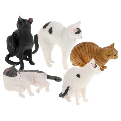 Figurines de chats miniatures, modèles de chatons réalistes, décorations de gâteaux, jouets éducatifs interactifs pour enfants, 5 pièces