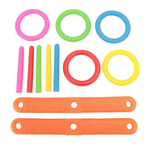 Jeu de lancer de cercles, exercice de coordination ?il-main, PET 5 anneaux colorés, jeux de plein air pour tout-petits et enfants