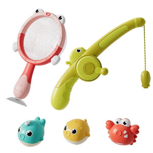 Jeu de pêche interactif et lumineux pour le bain, avec modèle de poisson et canne à pêche magnétique, jouet de bain sûr pour tout-petits
