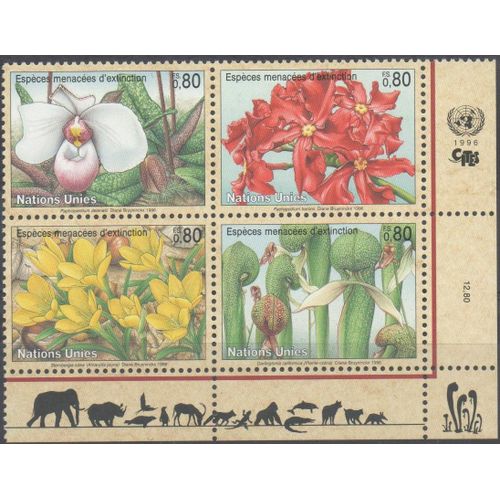Nations Unies Timbres Flore En Voie De Disparition 1996