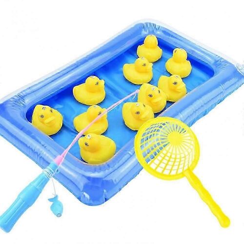 Jeu de pêche aux canards avec étang et piscine, avec 10 canetons, jouet éducatif pour enfants d'âge préscolaire