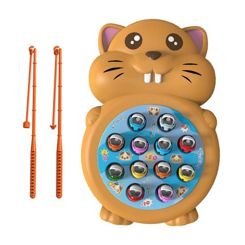 Jeu de canne à pêche magnétique interactif en forme de dinosaure pour les tout-petits et les enfants. Jouet de canne à pêche pour l'apprentissage préscolaire. Hamster brun-hamster brun