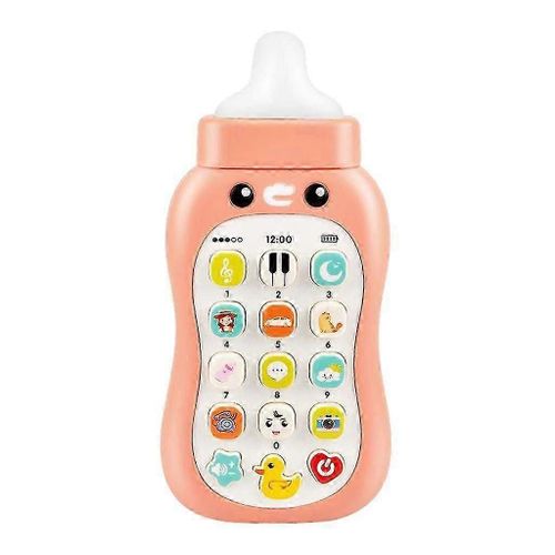 Téléphone musical pour enfant, jouet éducatif lumineux pour fille, rose