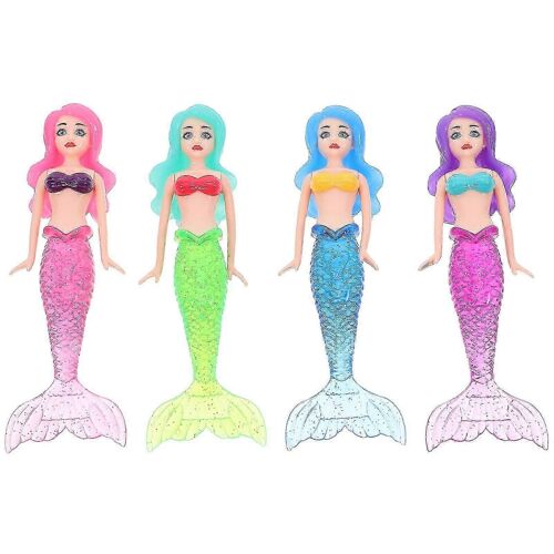 Ensemble de 4 jouets de plongée sirène pour enfants et filles, pour la natation et le développement des compétences sous-marines
