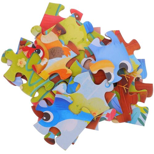Puzzle à thème d'oiseaux multicolores pour l'apprentissage préscolaire 44 x 31 x 0,3 cm Développement de la motricité fine 1 ensemble
