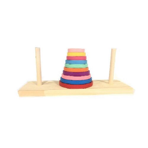 Anneaux empilables en bois, jeu de comptage pour bébé, puzzle de tri des couleurs, jouet d'apprentissage précoce pour les enfants de 3 ans et plus-S. Hannon