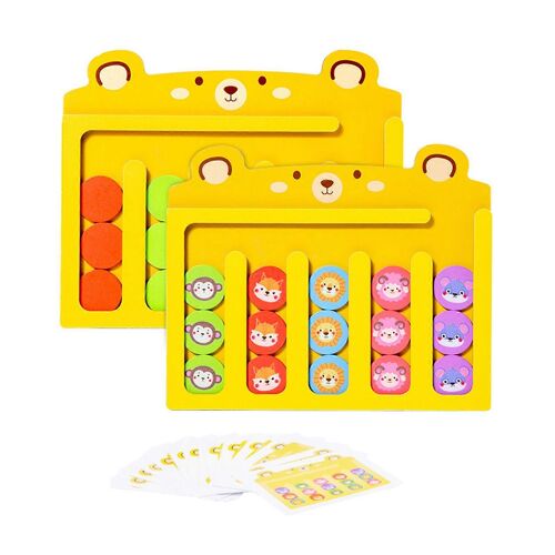 Puzzle coulissant, jouet labyrinthe, casse-tête éducatif précoce, jeu d'association de couleurs, jouet d'apprentissage pour enfants de la maternelle-Jaune