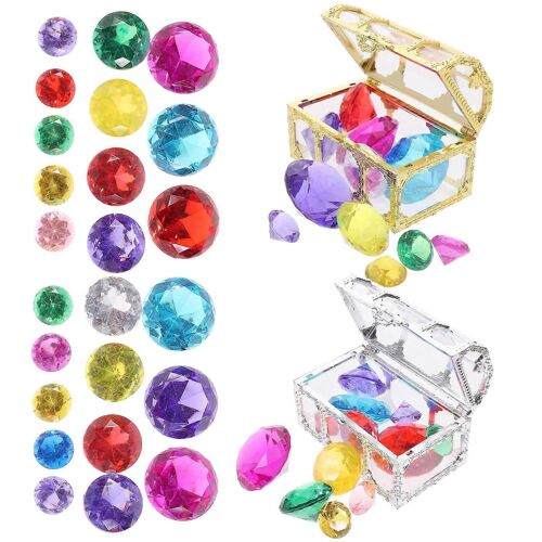 Jouets de table à eau en plastique, diamants, pierres précieuses, décorations pour la maison, décorations de bureau, jouets de piscine pour enfants 3,46 x 2,04 x 2,16 pouces, 1 ensemble