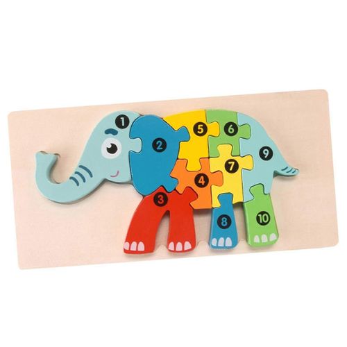 Puzzle éléphant en bois ¿ Jouet éducatif pour enfants d'âge préscolaire