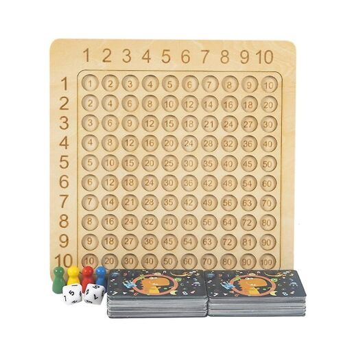 Table de multiplication en bois, puzzle, jouet éducatif, jeu de mathématiques pour l'apprentissage précoce, outil pédagogique interactif, matériau durable, 1 ensemble pour enfant
