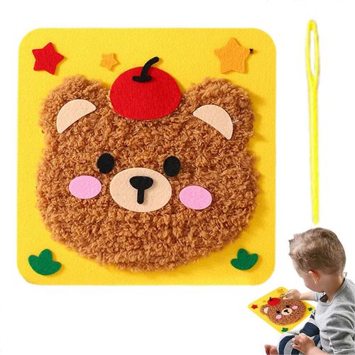 Jouets préscolaires pour tout-petits : ensemble de bâtons pour enfants, kit de couture amusant avec motifs animaliers, jouet à lacer pour enfants, filles, anniversaire, Pâques, Noël