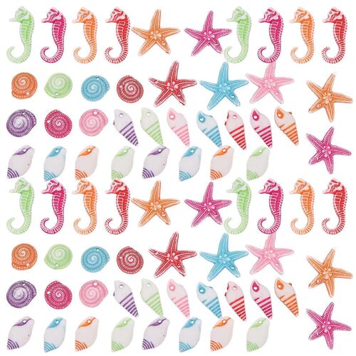 Lot de 60 mini figurines d'animaux marins, jouets pour enfants, design réaliste, 2,50 x 1,00 x 0,30 cm, jouet éducatif