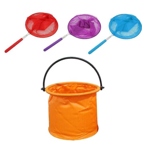 Filet De Pêche Pour Enfants, Jouet Pour Enfants, Amusant En Plein Air, Couleurs Assorties, Matériau En Acier Inoxydable, Poignée De 37 À 85 Cm, Lot De 4