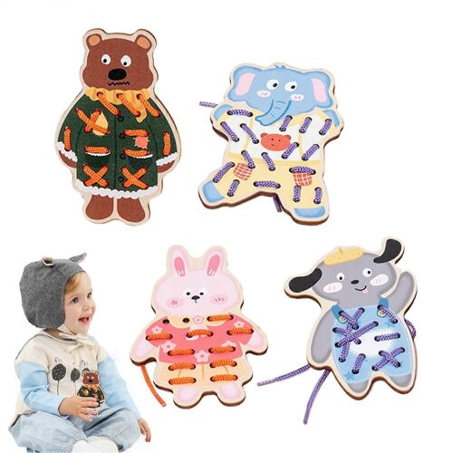 Cartes De Couture Pour Enfants, Planche D'enfilage Pour Apprendre À Coudre, Exercices De Laçage De Chaussures, Activités De Calme, Jouets De Motricité Fine