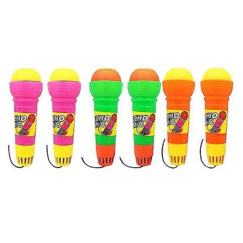 Lot de 6 microphones à écho éducatifs pour enfants, jouet avec amplificateur de voix, microphone en plastique