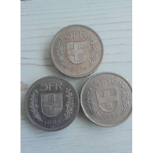 Vend 3 Pièces Suisse De 5fr.