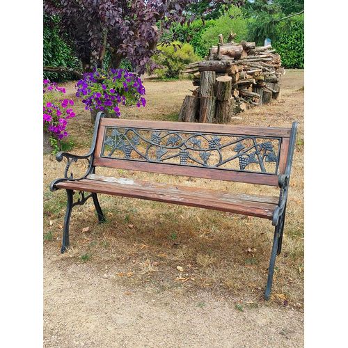 Ancien Banc De Jardin En Bois Et Fonte