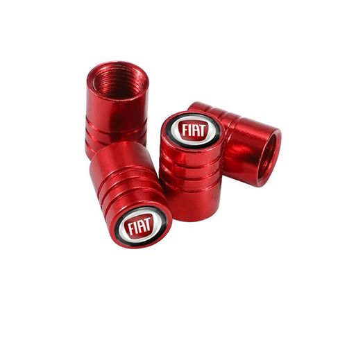 Un Rouge Pour La Fiat - Bouchon De Valve De Pneu De Voiture En Alliage D'aluminium, Accessoires Anti-Poussière Pour Fiat 500 Grande Punto 500x Panda Tipo Ducato Egea Stilo Freemont