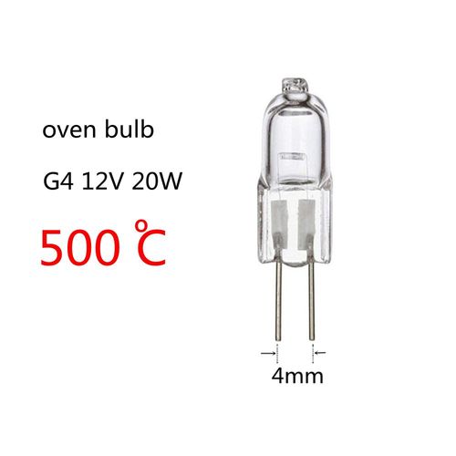 Ampoule de four 12V enfichable G4 12V,ampoule d'éclairage de four Mobile,ampoule 12V G4 12V 20W,ampoule de rôtissoire 12V G4 20W