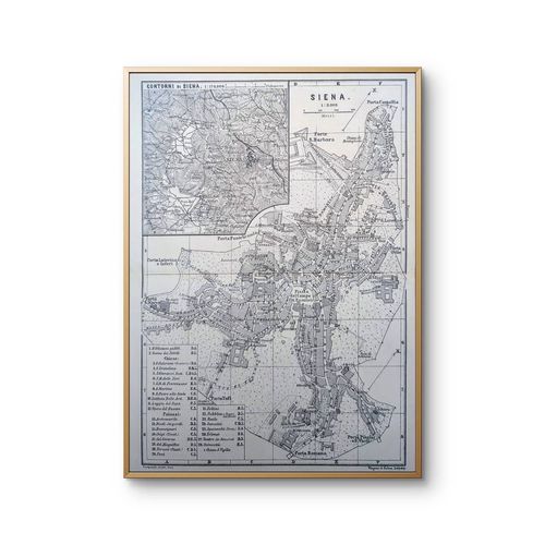 Imprimée en 1894, Sienne (Siena), Italie. Original Vintage Authentique.