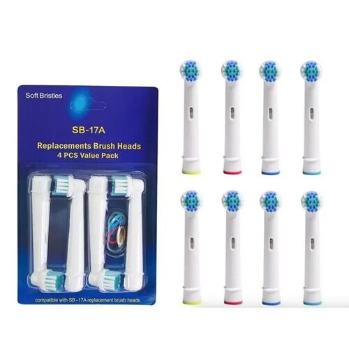 LOT TETE DE RECHANGE BROSSE A DENT COMPATIBLE ORAL B BRAUN 8PCES