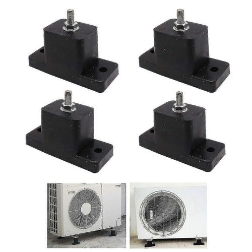 Lot de 4 isolateurs de vibrations en caoutchouc, support de montage anti-vibrations pour climatiseur, coussinets antichoc pour mini climatiseur split extérieur.