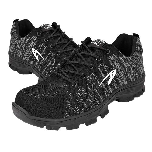 Chaussures De Securite Pour Homme, Embout En Acier, Anti-Perforation, Bottes De Travail, Baskets De Randonnee Et D'escalade (Noir, Pointure 42)