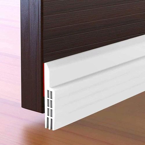 KALANKA-Calfeutrer Bas de Porte, 100 x 5cm Adhési, Souple Silicone Isolant Phonique Thermique Blanc Bande d'étanchéité Anti Bruit Poussière Stop à l'air Froid Anti Souris Fourmi Cafard Insectes