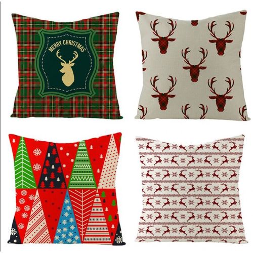 Ensemble De 4 Noël Housses De Coussin, De Noël Taies D'oreiller, Canapé, Housses De Coussins, Taies D'oreiller Décoratif Beau Cadeau De Noël