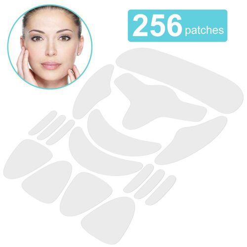 Patch Anti Rides Visage, Frown Facial Patches Réutilisables, Silicone Patch 256 Pièces Pour Front Yeux Bouche Anti-Âge Lissage, Visage Patch De Nuit Rapide