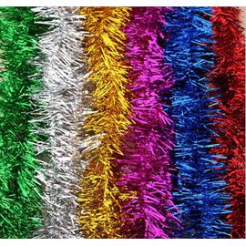 Guirlande torsadée de 12 m de long, décorations métalliques pailletées pour Halloween, défilés, réveillons de Noël et du Nouvel An (rouleau de 7 cm x 230 m, 6 couleurs)