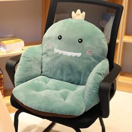 Coussins lavables pour assise et dossier (motif dinosaures) avec dossier pour chaises, chaises de bureau, chaises de salle à manger, canapés, chaises de gaming