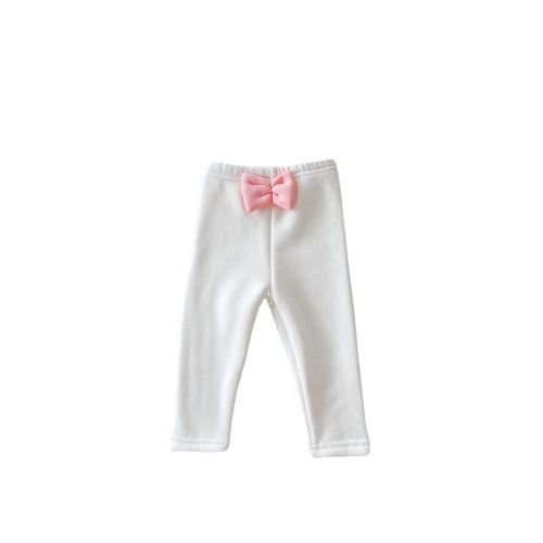 Leggings En Velours Épais Pour Bébé, La Nouvelle Collection Automne Et Hiver, Couleur Unie, N?Ud, Pantalon Long Avec Beige, Longueur Pantalon, 66 Cm)