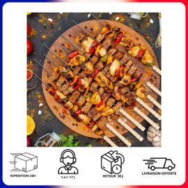 Brochettes Barbecue Acier Inoxydable Haute Température Réutilisables Lot De 10