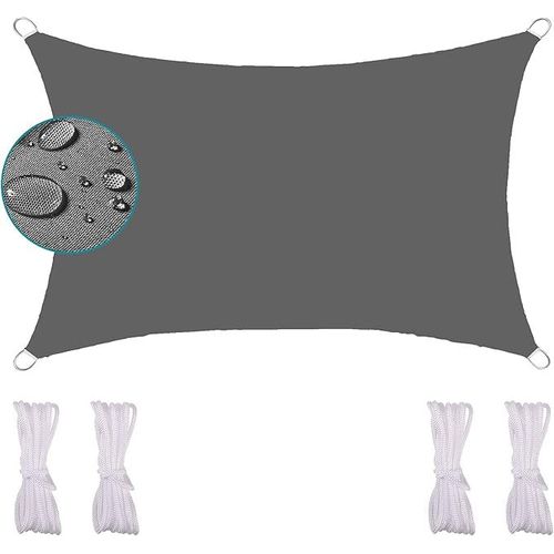 Voile D'ombrage Rectangulaire 2 X 3 M, Couleur Crème, Imperméable, Protection Uv, Pour Jardin, Terrasse, Piscine, Avec Corde (Nior)