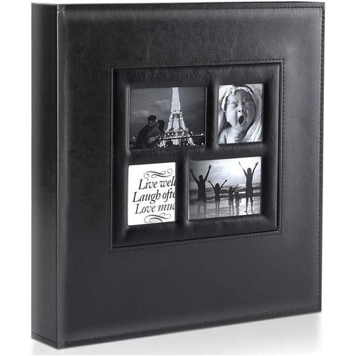 Tianyi-Album Photo 10x15 600 Pochette, Grand Format Cuir Tissu Album Pour Horizontal Vertical Photos Noir