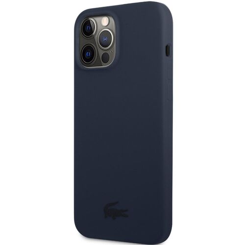 Coque Officielle Lacoste Iphone 13 Pro Max Silicone Liquide Bleu