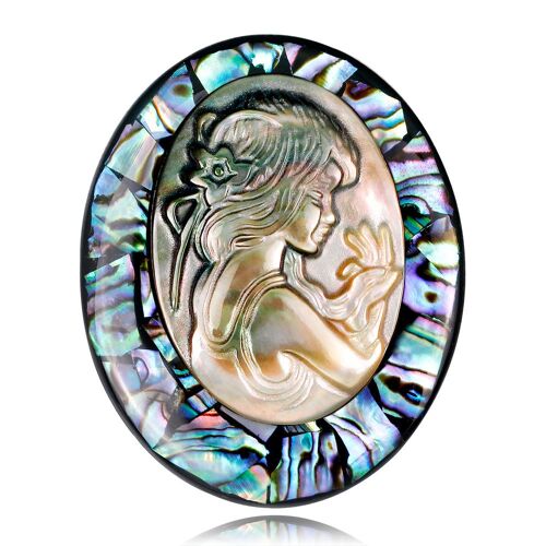 Broches, Naturel Abalone Shell Beauty Head Broches Série